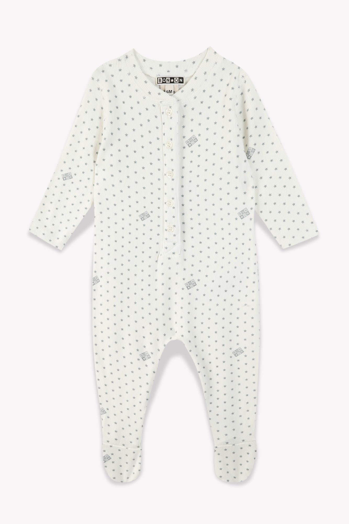 Pyjama - bébé coton côtelé semi d'étoiles