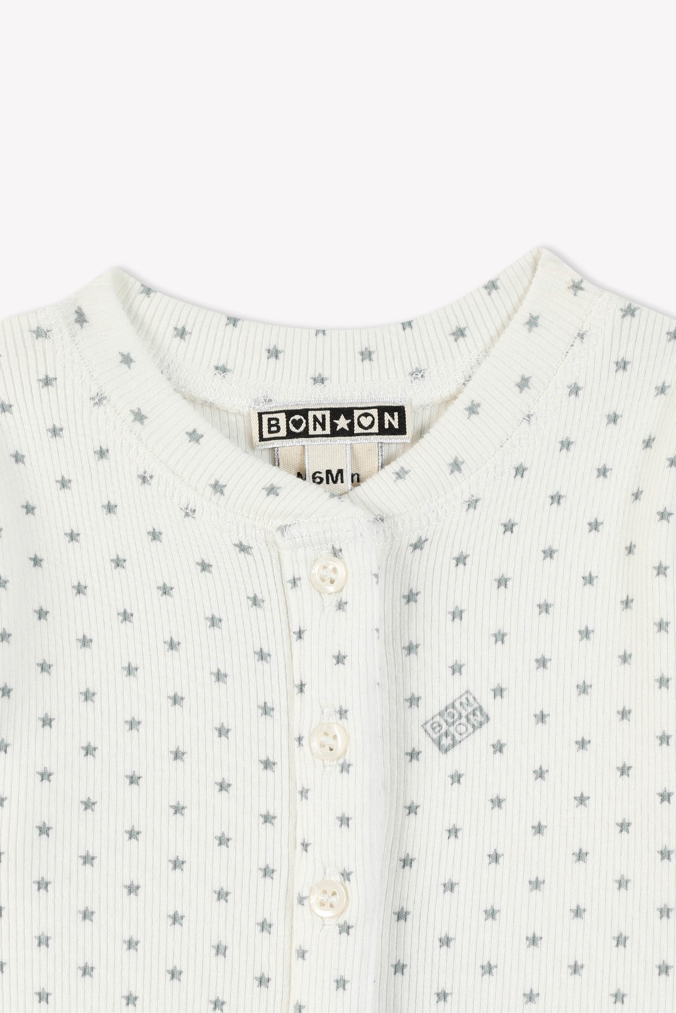Pyjama bébé coton côtelé semi d'étoiles