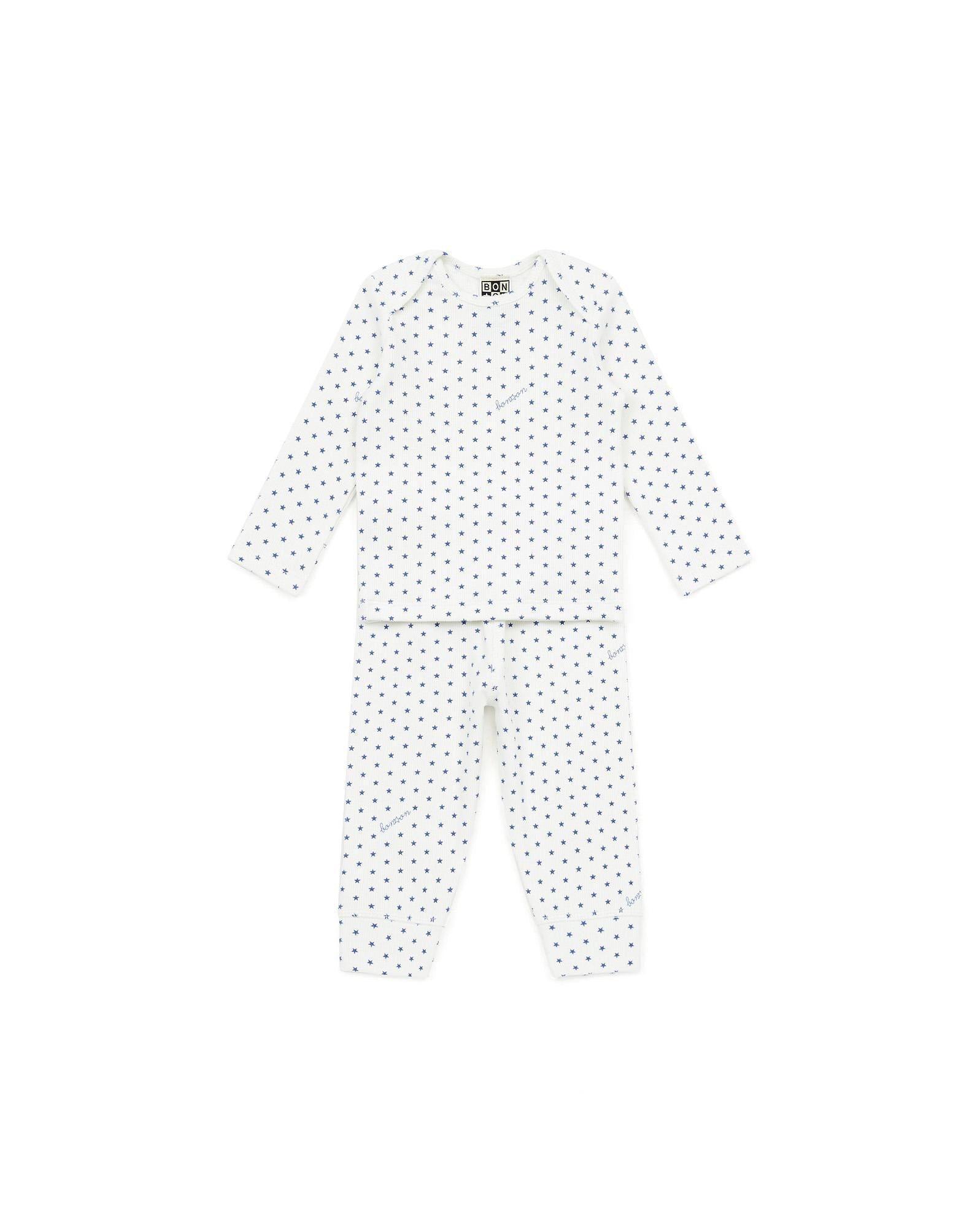 Ensemble bébé coton côtelé semi d'étoiles