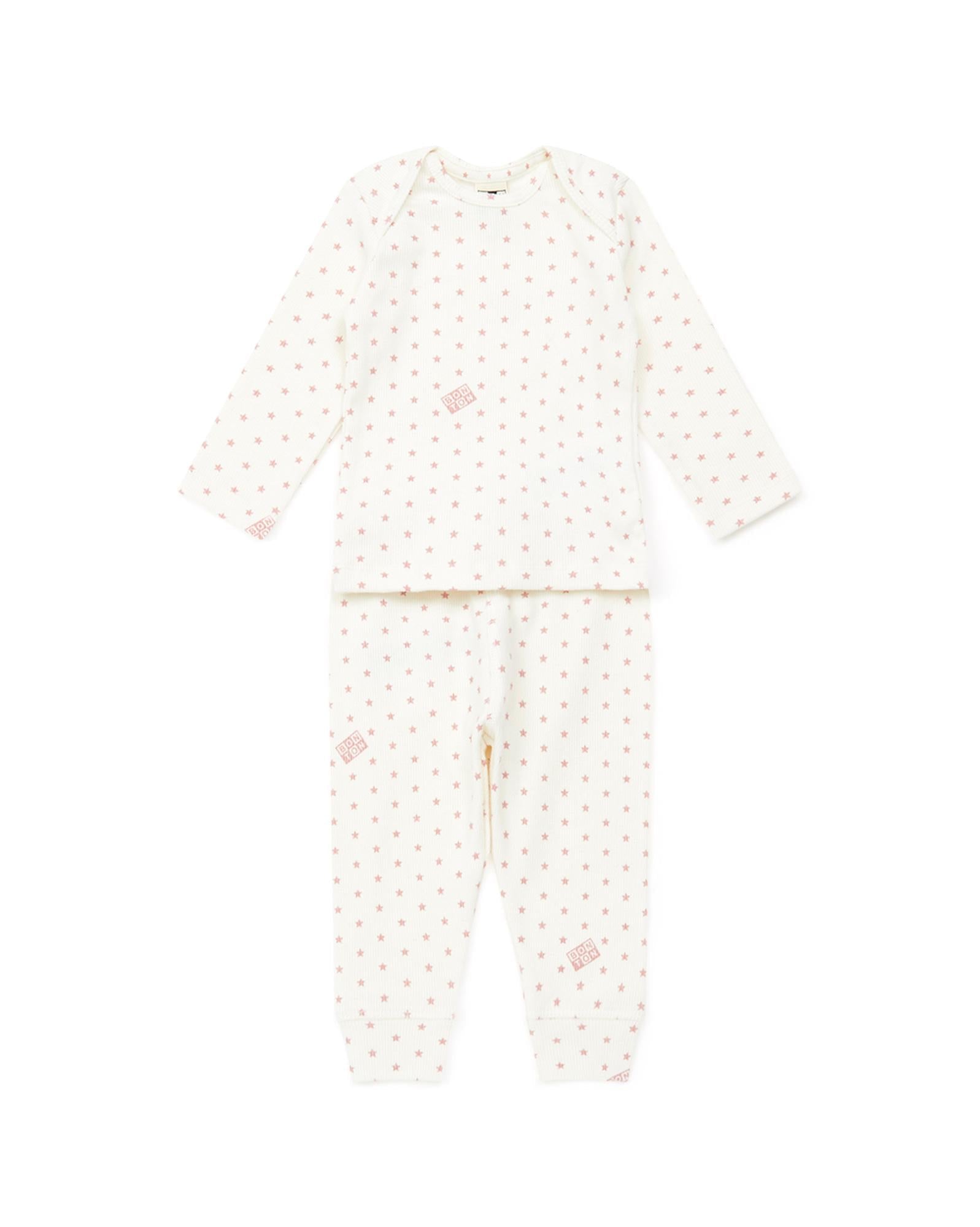 Ensemble bébé coton côtelé semi d'étoiles