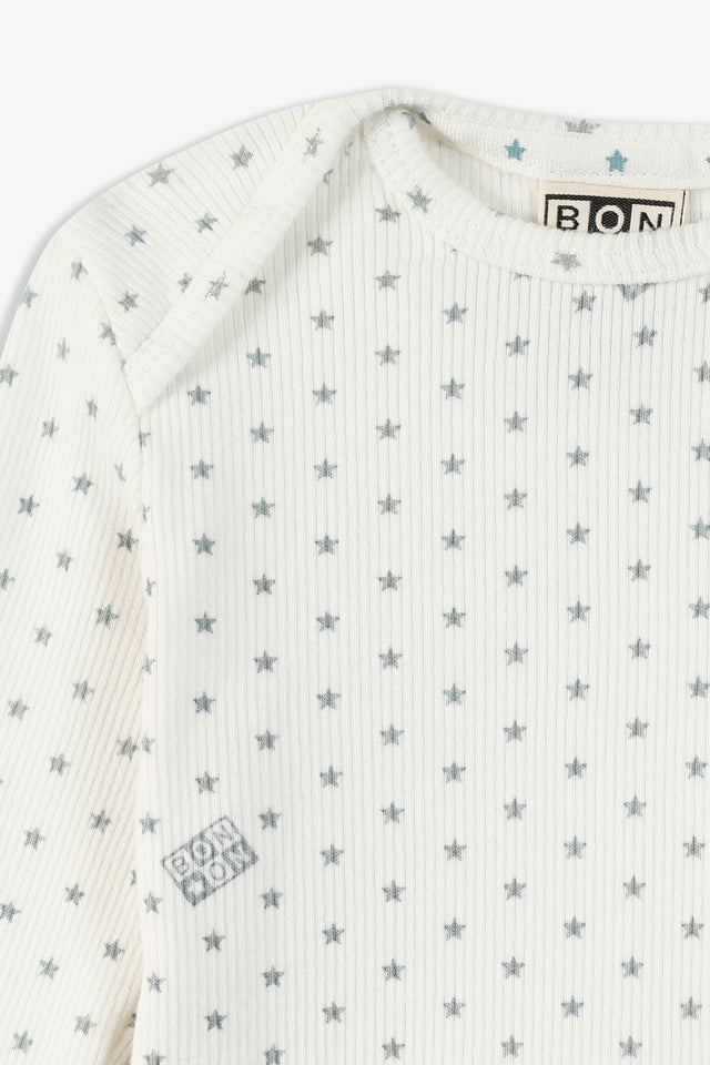 Ensemble - bébé coton côtelé semi d'étoiles - Image alternative