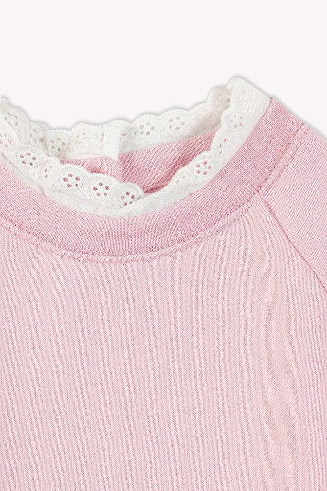 Sweatshirt - Baby Fleece Collar Lace Organic cotton - Image alternative