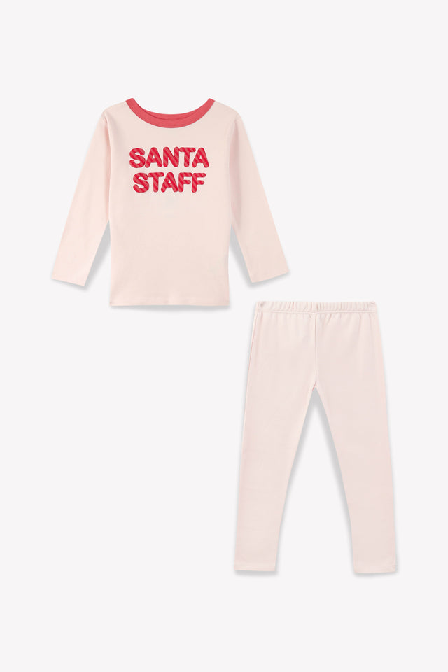 Pyjama - Noël fille Santa staff eau de rose - Image principale