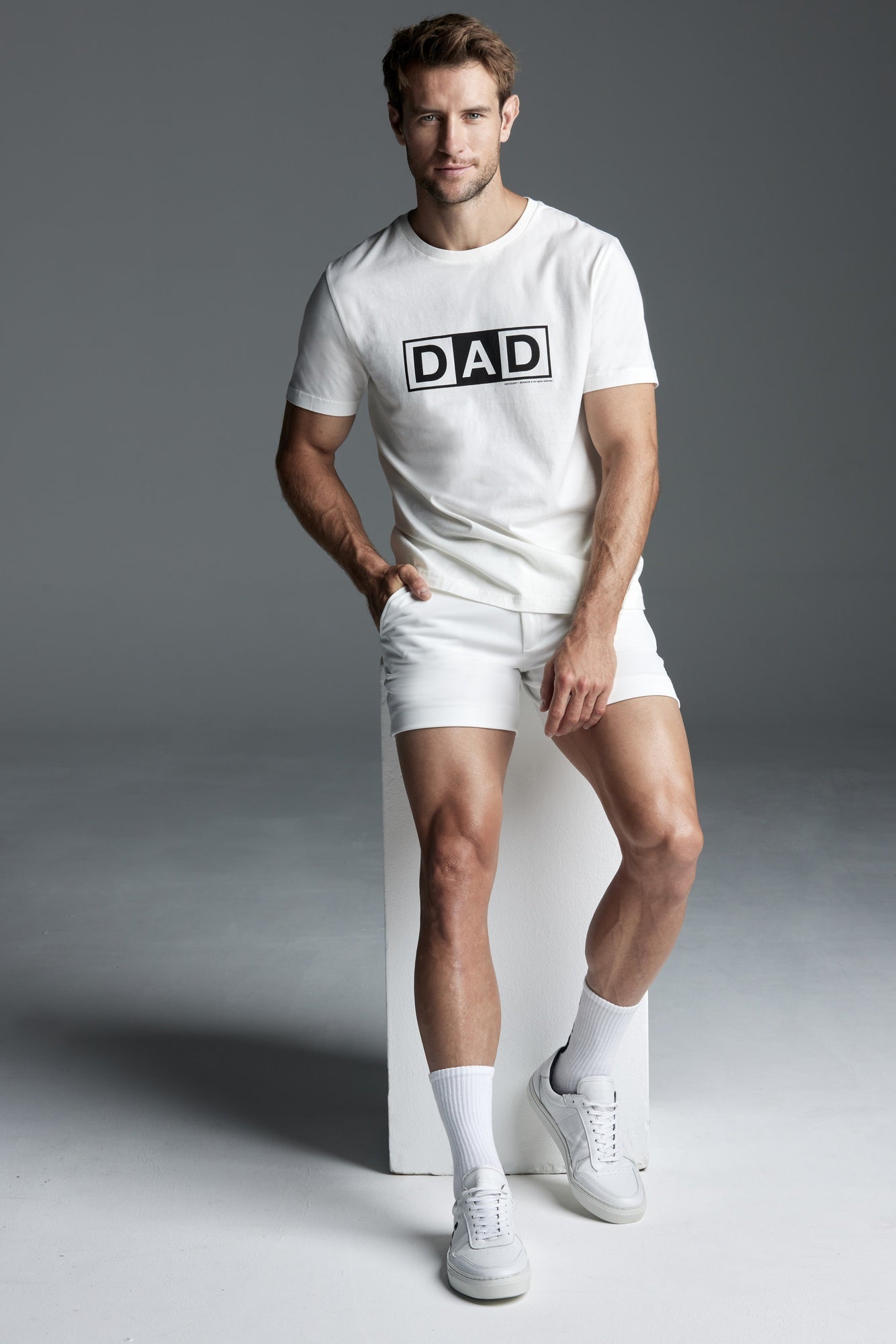 T-shirt - Dad ecru man cotton bonton + ron dorff